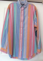 Ralph Lauren Oxford Shirt 100% Cotton L/S Button Down Striped Men&#39;s Large - £18.90 GBP