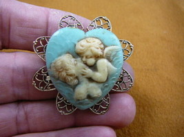 (cm69-9) Cherub Breath Of Life Kissing Woman Heaven Cameo Pin Pendant Jewelry - £24.59 GBP