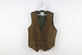 Vintage 90s Streetwear Mens Medium Faded Suede Leather Buckle Back Vest ... - $54.40