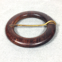 Vintage Round Circle Wood Belt Buckle 3&quot;  - $16.00