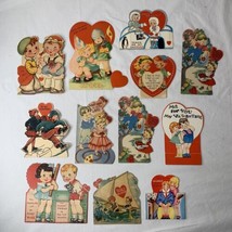 Vtg 1940s Valentine Cards Lot (12) Couples Girls Boys WWII Era Eskimo Ic... - $47.51