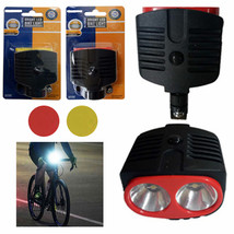 2 Pc Extra Bright Led Dual Bicycle Headlight Bike Light Flashlight Rear ... - £20.74 GBP