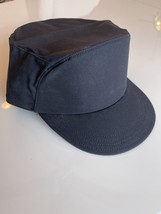 Nos 1978 Vintage Black Usn U.S. Navy Utility Cap Deck Hat Poplin Black All Sizes - £32.32 GBP