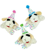 Multipet Lamb Chop with Birthday Hat Dog Toy  11&quot; Blue, Pnk, Green - £11.18 GBP