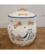 Inspirado Seattle Stonelite Ceramic Canister Dog Bone Cookie Jar Airtigh... - £28.56 GBP