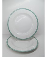 Wolfgang Puck Bistro Spago Set Of 2 Green 11&quot; Dinner Plates VGC - £23.18 GBP