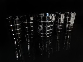 Faberge Black Crystal Metropolitan Ice Bucket &amp; Tall Glasses - $1,995.00
