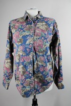 Vtg Orvis S Rose Floral Long Sleeve Button Front Top USA Made - £23.92 GBP