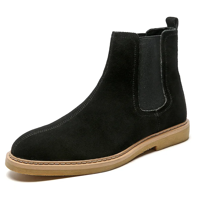 Misalwa   Leather Men Boots Decent  /Spring British Men Chelsea Boots Elegant Sh - £92.63 GBP