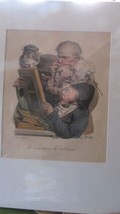 Louis-Léopold Boilly Original 19th Century Hand Colored Litho Matted ART CRITICS - £134.14 GBP