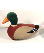 Vintage Corduroy Mallard Plush Leather Like Bill Duck Display - £44.39 GBP