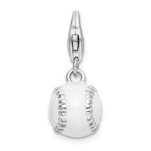 Sterling Silver Baseball Lobster Clasp Charm Jewerly 23mm x 11mm - £18.90 GBP