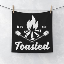Custom Face Towel: Let&#39;s Get Toasted | Marshmallow Campfire Design | Soft and Ab - £12.25 GBP