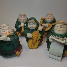 Dept 56 Merry Makers Lot Of 5 Holiday Christmas Figurines Decor Monk Music - £27.33 GBP