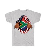South Africa : Gift T-Shirt Flag USA Chest American South African Expat ... - $466.21 MXN