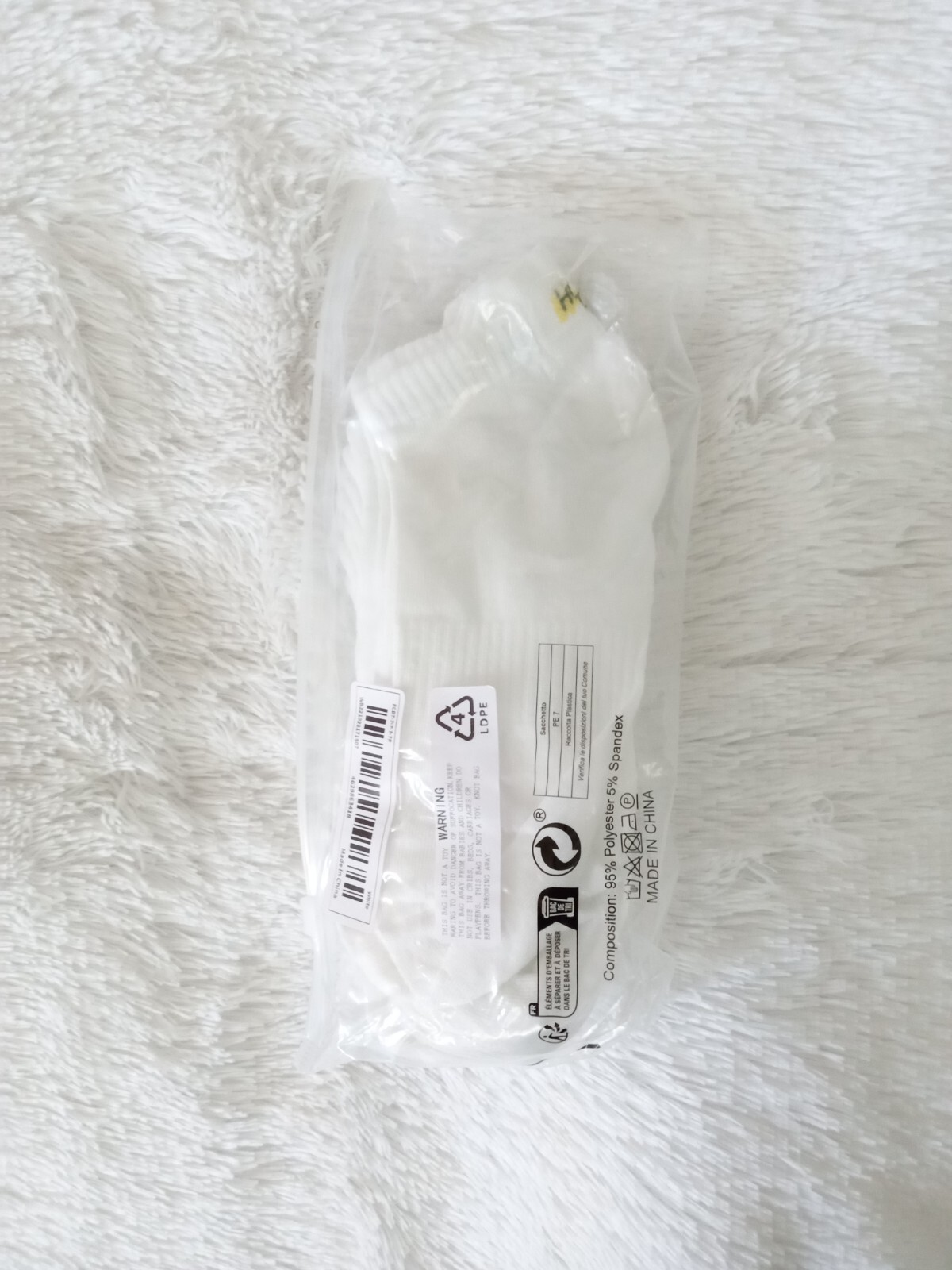 5pairs Unisex Letter Graphic "HOPE" Ankle Crew Socks (Size 6-9) "WHITE" ~ NEW!!! Item image 4