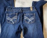 Maurices Low rise White Stitch Jeans 3/4 Regular Dark blue wide leg - £19.89 GBP