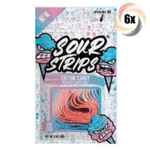 6x Bags Sour Strips New Cotton Candy Flavored Candy | 3.4oz | Fast Shipping - £26.08 GBP