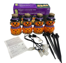 Vintage Halloween Blow Mold Scarecrow Pumpkin Yard Lawn Stakes NEW BOXED - £39.16 GBP