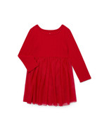 Wonder Nation Toddler Girls Tutu Dress with Long Sleeves, Red 12M - $18.80