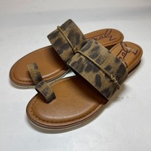 Zodiac Womens 7 M Chestnut Multi Leather Toe Flat Flip Flop Sandals DISP... - $34.29