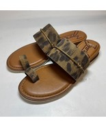 Zodiac Womens 7 M Chestnut Multi Leather Toe Flat Flip Flop Sandals DISP... - $34.29