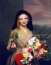 Art Flower Girl by Irish Charles Ingham People Oil Painting Giclee Print Canvas - £6.82 GBP+