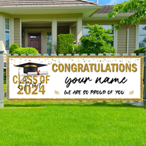 2024 Graduation Party Decorations Gold Personalized Class of 2024 Graduation Ban - £16.68 GBP