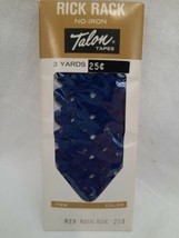 Vintage Talon Tapes Rick Rack 100% Cotton Sewing Trim 3 Yards ~ Royal Bl... - £3.88 GBP