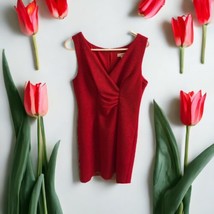 COLDWATER CREEK Size 10 Sheath Dress Red Textured Sleeveless Knee Length... - £27.97 GBP