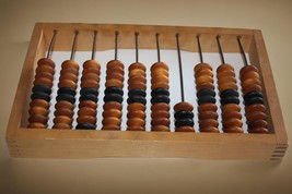 Vintage Large Soviet Wooden Abacus USSR Calculator Retro Counting Wood Accountan - £36.49 GBP