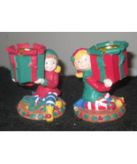 Princess House Christmas Elves Candlestick Holders Holiday Table #269   NIB - €13,65 EUR