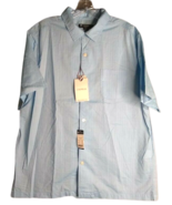 Cremieux Classics Short Sleeve Aqua Blue Button Front Shirt Men&#39;s Size L... - $33.87