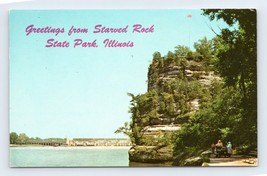 Greetings From Starved Rock State Park La Salle Illinois IL Chrome Postcard L16 - £3.46 GBP