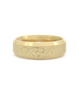 Authenticity Guarantee 
Men's Wide Hammered Satin Wedding Band Ring 14K Yello... - $995.00