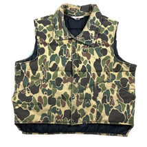 Vintage Best Brand Jim Catfish Hunter Mens XL Hunting Vest Quilted Duck Camo - £23.29 GBP