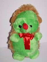 Porcupine Hedgehog 9&quot; Plush Green Red Soft Toy Puli Intl Plush Stuffed A... - £9.91 GBP