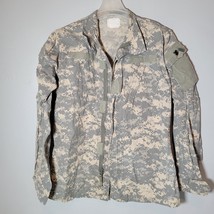 Camouflage Mens Shirt Medium Long Sleeve Button Down Short Gray - $12.45