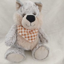 dollibu Sitting Wolf Very Soft Cuddle Stuffed Animal W/Bandana 8&quot;plush Exe. Con. - £15.81 GBP