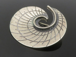 BEAU 925 Sterling Silver - Vintage Etched Detail Spiral Brooch Pin - BP5606 - £40.25 GBP