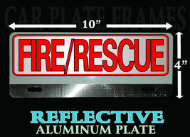 Fire / Rescue Reflective Aluminum Metal Firefighter License Plate Topper - £14.23 GBP
