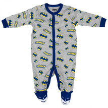 Batman Repeating Symbol Novelty Sleep and Play Footed Pajamas Multi-Color - £13.36 GBP