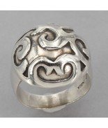 Retired Silpada Oxidized Sterling Silver Scrolled Dome Ring R1750 Size 5.75 - $39.99