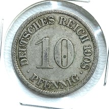 1908 F German Empire 10 Pfennig Coin - £6.97 GBP