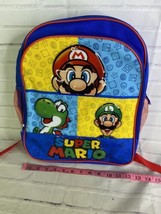Nintendo Super Mario Luigi Yoshi Logo School Backpack Bag Zipper Closure NEW - £19.05 GBP