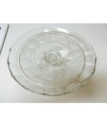 Beautiful Clear Glass Pedestal Cake Plate ~ Flowers on Top - £29.76 GBP