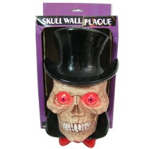 Vintage Animated Skull Wall Plaque Light Eyes Sound Paper Magic Group Halloween  - £17.40 GBP