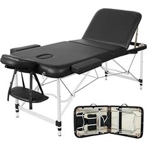 Black Extra Wide Adjustable Portable Massage Tattoo Folding Table - £225.08 GBP