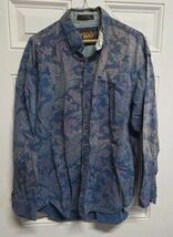 Vtg 90s Chaps Ralph Lauren Frontier Label Blue Paisley Long Sleeve Shirt XL - $45.53