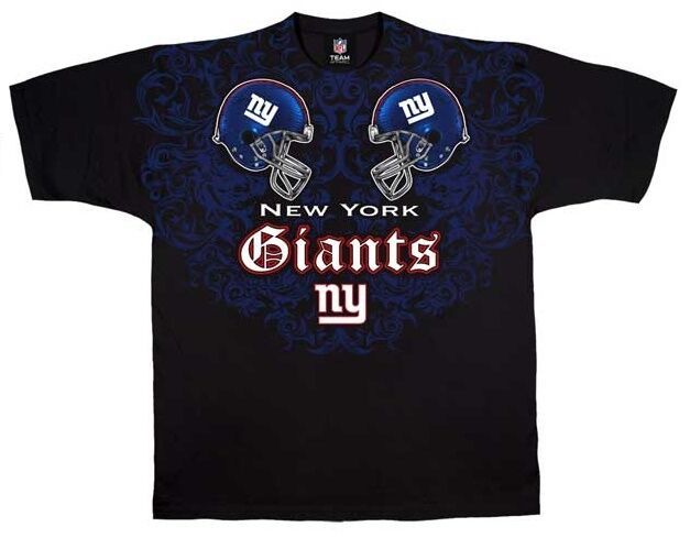 New York Giants NFL Black Face Off Helmet Tribal Design Shirt Men's Large L - £13.54 GBP